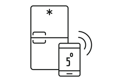 Smart fridge icon, outline style