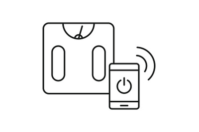 Smart scale icon, outline style