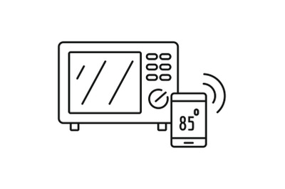 Smart microwave icon, outline style