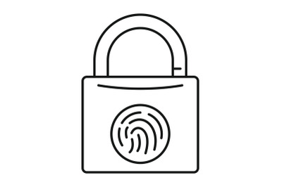 Fingerprint lock icon, outline style
