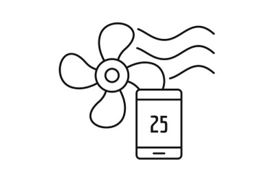 Smart home fan icon, outline style