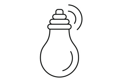 Intelligent bulb icon, outline style