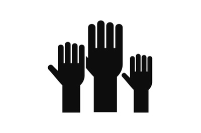 Vote hands icon, simple style