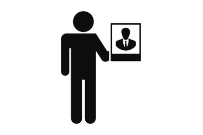Man present candidate icon, simple style
