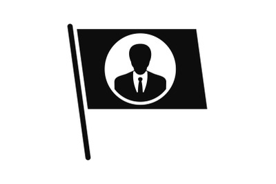 Flag vote candidate icon, simple style