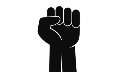 Fist up icon, simple style