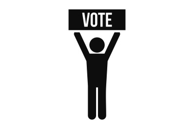 Vote candidate icon, simple style