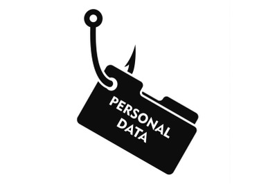 Phishing personal data icon, simple style