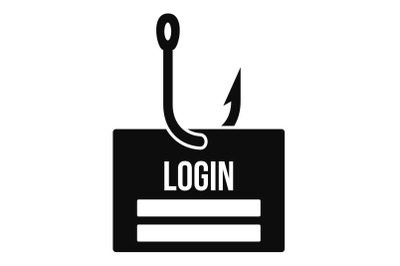 Phishing login icon, simple style