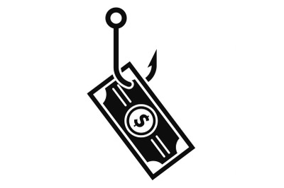 Phishing money icon, simple style