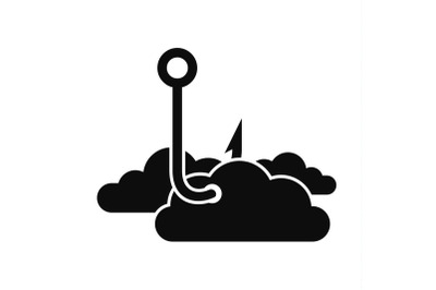 Phishing cloud data icon, simple style
