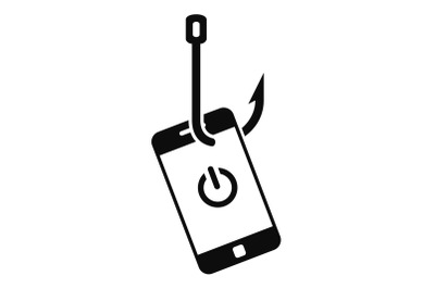 Phishing smartphone icon, simple style