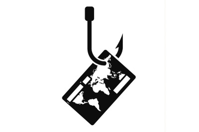 Phishing credit card icon, simple style