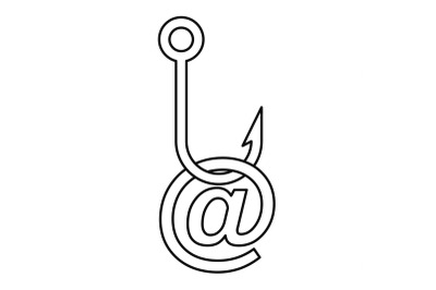 Phishing email icon, outline style
