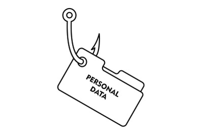 Phishing personal data icon, outline style