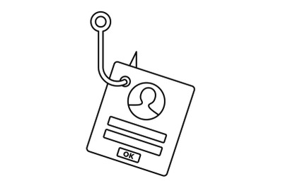 Phishing personal account icon, outline style