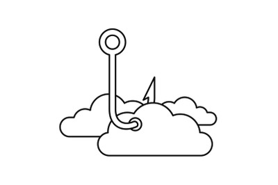 Phishing cloud data icon, outline style