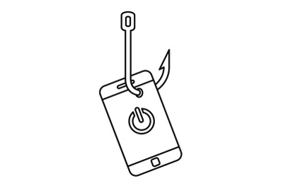 Phishing smartphone icon, outline style