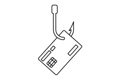 Phishing credit card icon, outline style
