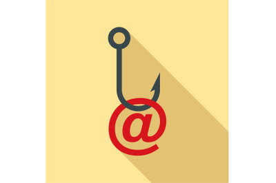 Phishing email icon, flat style