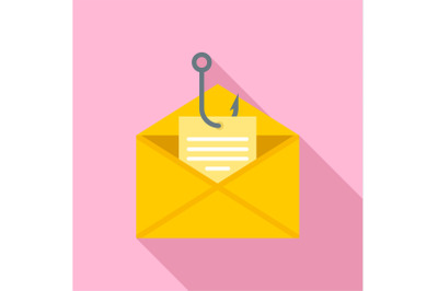 Phishing personal mail icon, flat style