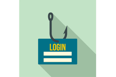 Phishing login icon, flat style