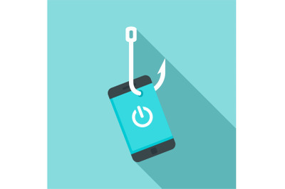 Phishing smartphone icon, flat style
