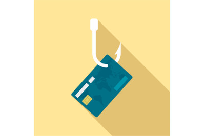 Phishing credit card icon, flat style