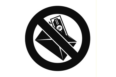 No money bribery icon, simple style