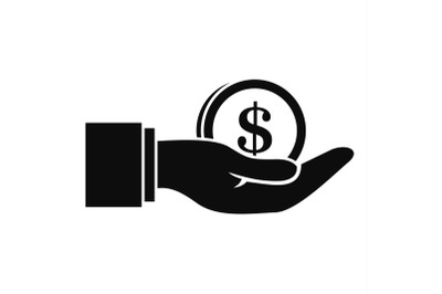 Bribery money coin icon, simple style