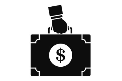 Corruption money suitcase icon, simple style