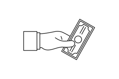 Bribery give money icon, outline style