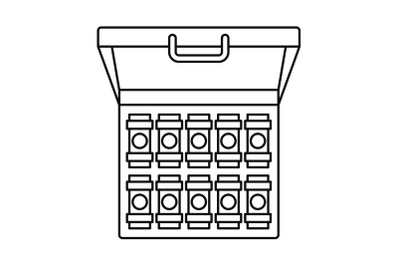 Bribery money case icon, outline style