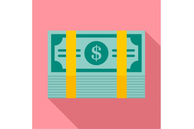 Bribery money stack icon, flat style