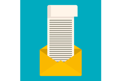 Tax mail icon, flat style