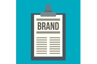 Brand checklist icon, flat style