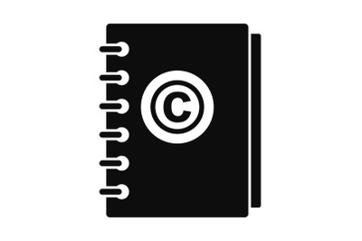 Trademark notebook icon, simple style