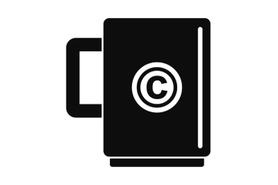 Trademark cup icon, simple style