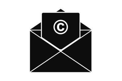 Trademark envelope icon, simple style