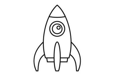 Space rocket icon, outline style