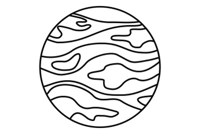 Neptune planet icon, outline style