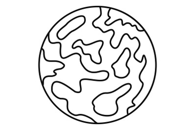 Mars planet icon, outline style