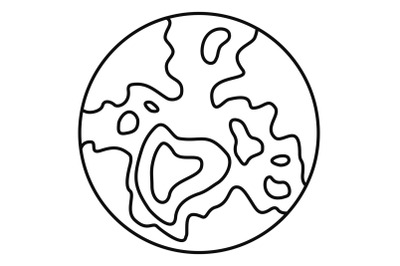 Pluto planet icon, outline style