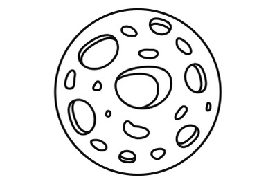 Space moon icon, outline style