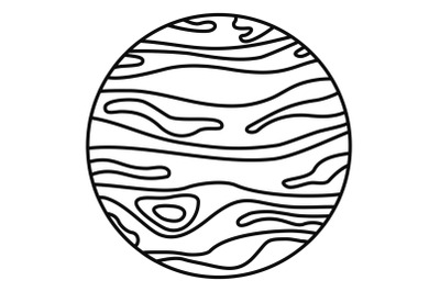 Jupiter planet icon, outline style