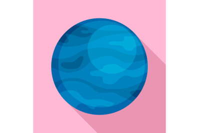 Neptune planet icon, flat style