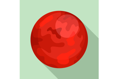 Mars planet icon, flat style