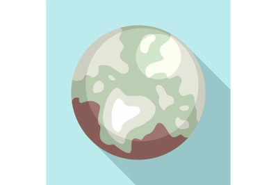Pluto planet icon, flat style