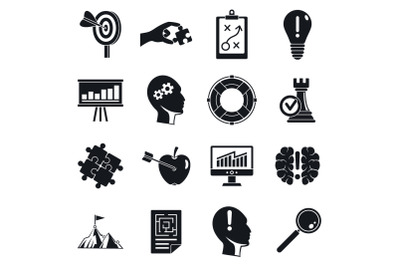 Decision icon set, simple style