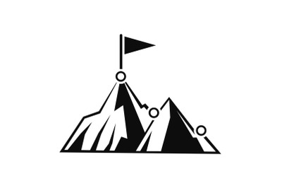 Business mountain target icon, simple style